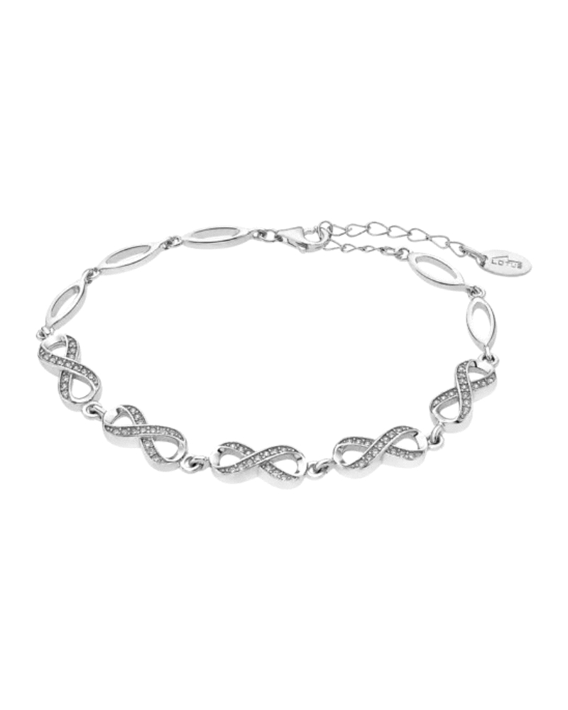 Pulsera Lotus Silver para mujer de la colección Trendy fabricada en plata de primera ley compuesta por piezas lisas ovaladas y e