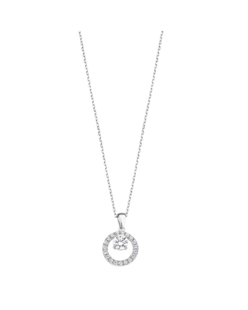 Gargantilla lotus Silver para mujer fabricada en plata de primera ley y circonitas brillantes. Se trata de una fina y elegante g