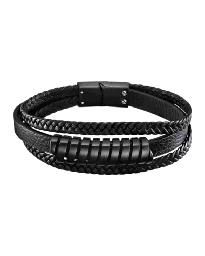 Las pulseras Lotus Style diseñadas con acero inoxidable y piel negra son un accesorio muy popular para hombres, gracias a su est