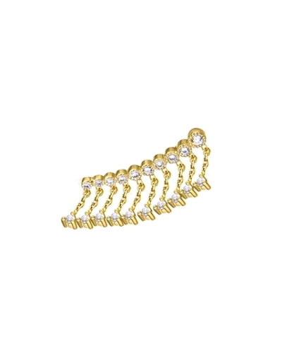 Pendientes trepadores de la marca Le Carré realizados en oro amarillo 18k y diamantes blancos en talla brillante con un total de