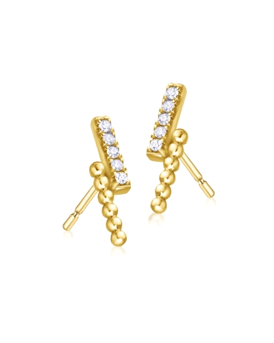 Los Pendientes Mini Bubbles Oro Diamantes de la colección Mini Bubbles son una pieza delicada y moderna que destaca por su diseñ