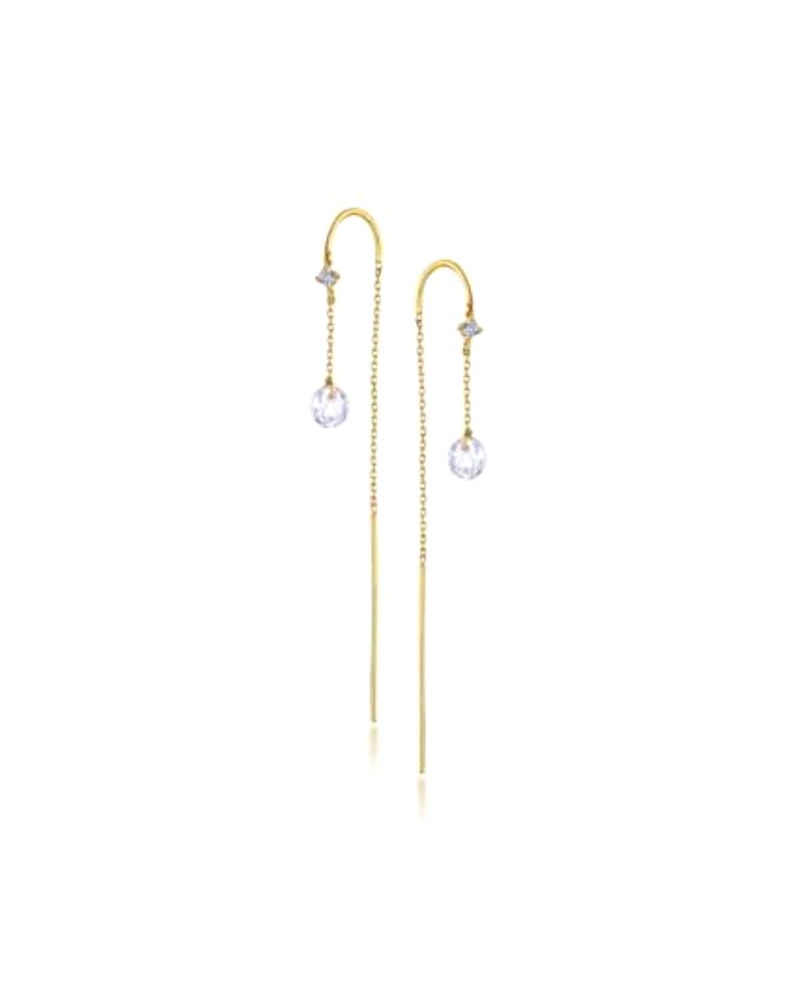 Los Pendientes de oro amarillo Lecarré largos con topacios son una joya elegante y sofisticada que destaca por su diseño delicad