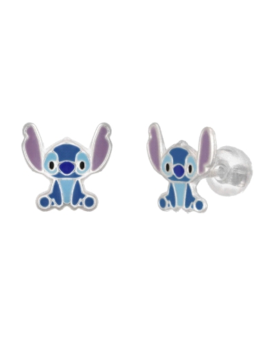 Pendientes Disney de plata de ley Lilo y Stitch esmaltados.