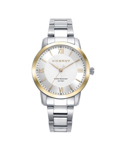 Estilo y durabilidad se combinan en este reloj para hombre Viceroy. La caja y el brazalete bicolor en acero e IP dorado aportan 