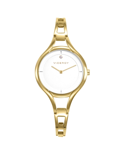 Reloj de mujer de dos agujas, una combinación ideal de estilo clásico y elegancia moderna. La caja de acero con acabado IP dorad