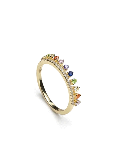 Anillo Lineargent elaborado en plata de ley 925 y chapado en oro, diseñado para destacar con su elegancia y estilo único. Esta p