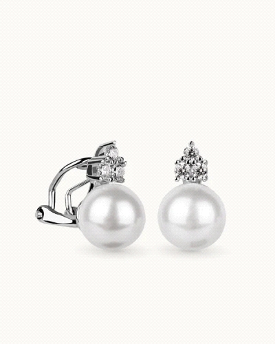 Pendientes en plata de ley 925mls con doble baño de platino y rodio y circonitas EXCELLENCE STAR CUT talladas con los estándares