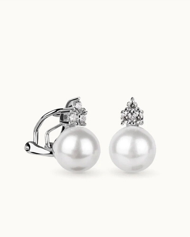 Pendientes en plata de ley 925mls con doble baño de platino y rodio y circonitas EXCELLENCE STAR CUT talladas con los estándares