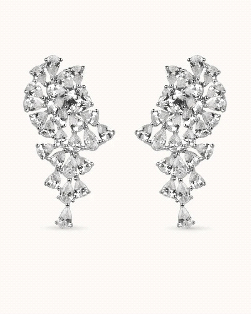 Pendientes BRILLIANT CUT en plata de ley y circonitas Excellence star cut talladas con los estándares ideales del corte brillant