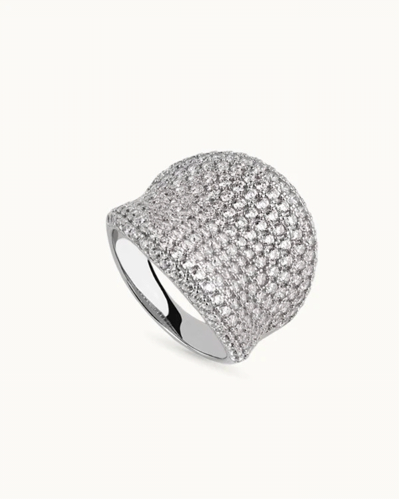 Anillo BRILLIANT CUT en plata de ley y circonitas Excellence star cut talladas con los estándares ideales del corte brillante. O