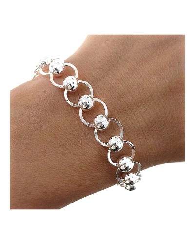 Pulseras de plata mujer de Bolas Plateadas, Bolas de Plata 925, que garantizan Durabilidad y Brillo.  Elegante y sofisticado Dis