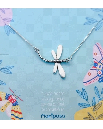 Collar de plata Mariposa Cosmos . Simbolizando transformación y metamorfosis. Incluye un colgante de Plata 925: Mariposa (Libert