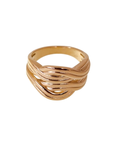 Sortija plata de ley 925 chapada nudo ( 13 mm ancho sortija ) . 

