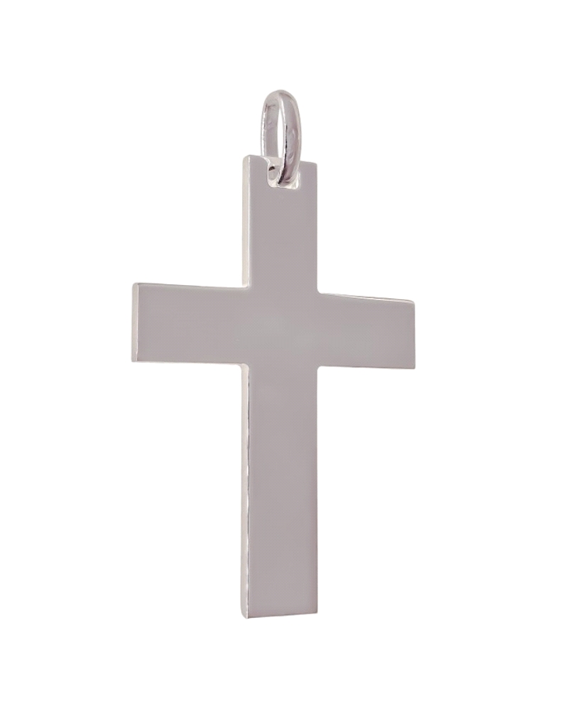 Cruz plata de ley 925 lisa de 45mm x 30mm ( 2mm grosor ) . 

