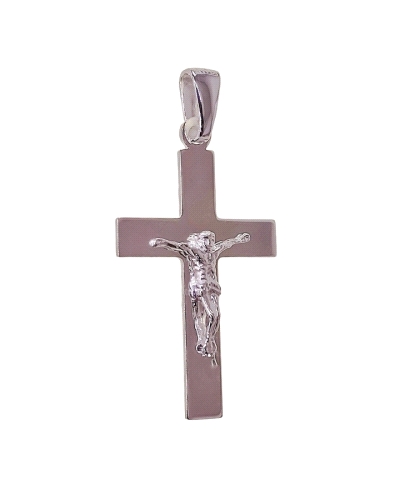 Colgante plata de ley 925 Cruz ( 30mm x 20mm ) con Cristo . 


