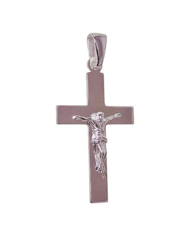 Colgante plata de ley 925 Cruz ( 30mm x 20mm ) con Cristo . 

