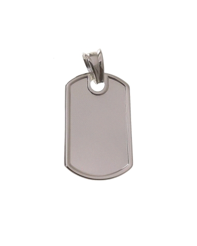 Colgante plata de ley 925 chapa militar con filo de 28mm x 17 mm .