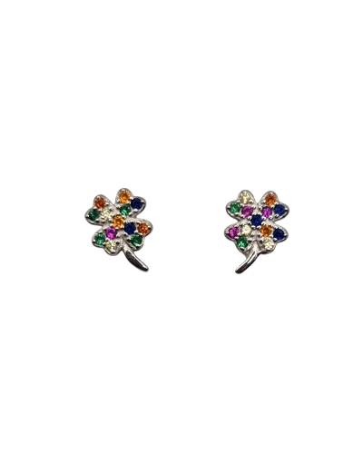 Pendientes de plata flor circonitas