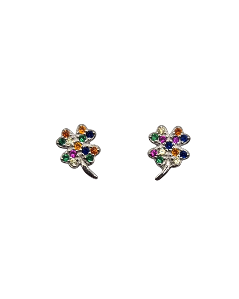 Pendientes de plata flor circonitas