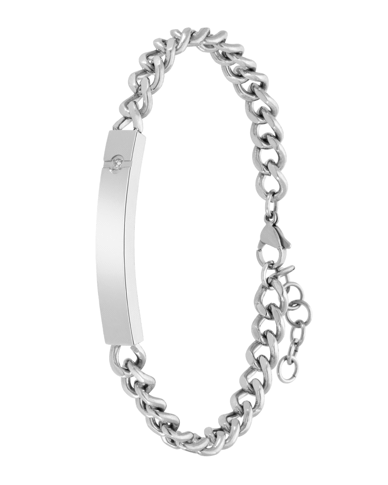 Pulsera de acero con placa central con grabado y circonita

Material pulsera: Acero.
Material placa: Acero y circonita.
Mate