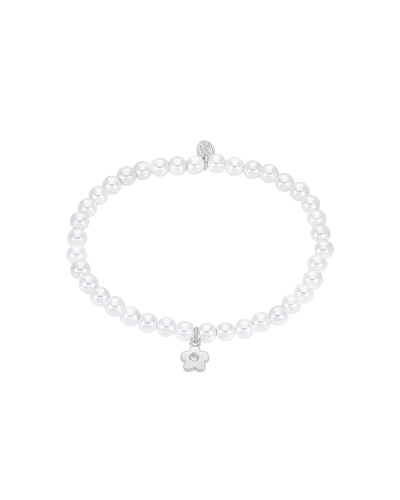 Pulsera Perlas flor. Plata de 1ª Ley rodiada. Perla.

Medida: Elástica.