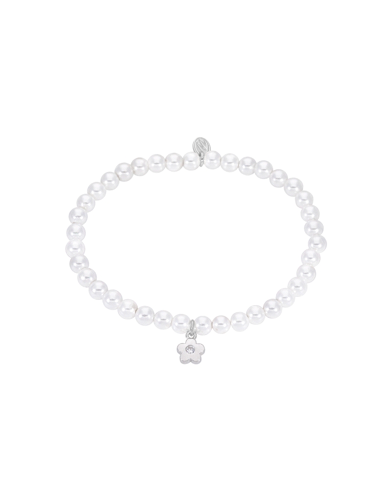 Pulsera Perlas flor. Plata de 1ª Ley rodiada. Perla.

Medida: Elástica.