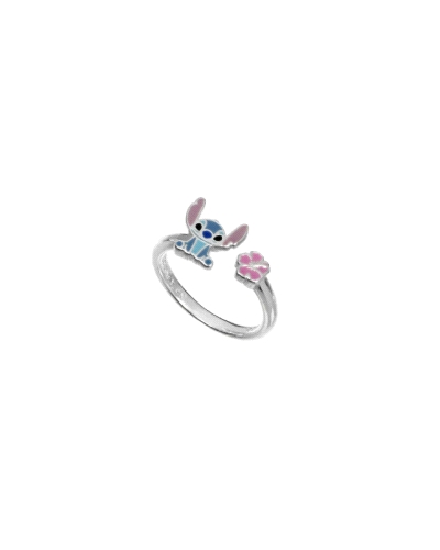 Este anillo de plata inspirado en Lilo y Stitch de Disney es una pieza encantadora que captura la esencia de la amistad y la div