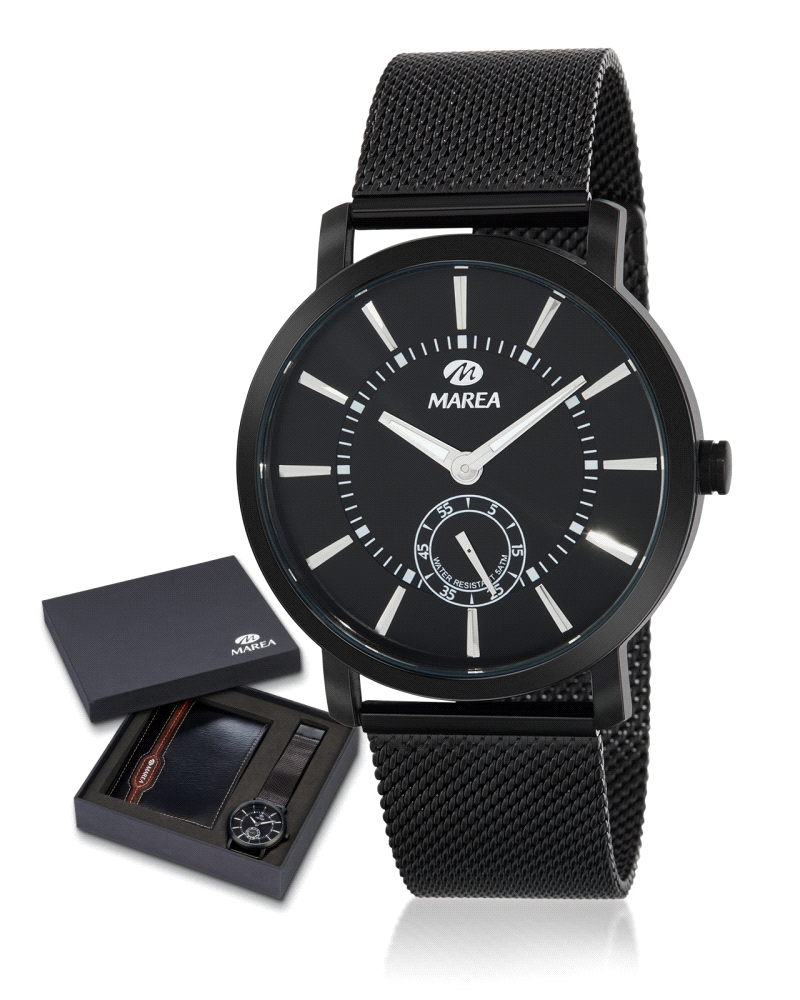 El reloj de acero Marea para caballero es una pieza de alta calidad que combina durabilidad y estilo. Su caja de acero inoxidabl