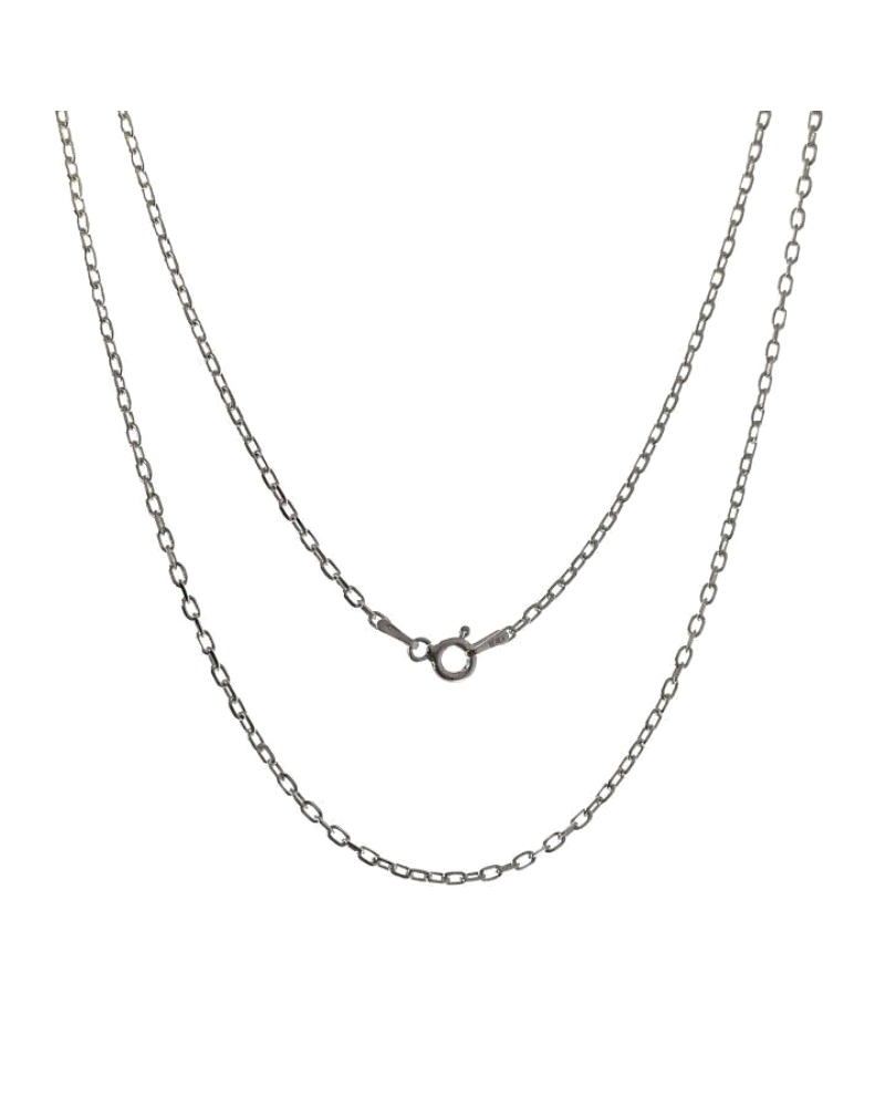 Cadena plata de ley 925 lisa en 50 cm largo modelo forzada ( 2mm ancho cadena )
