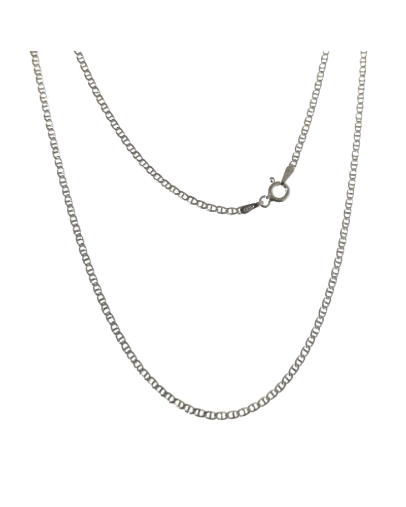 Cadena plata de ley 925 lisa en 50 cm marina de 0.50 mm grosor