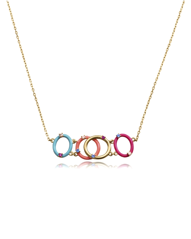 Elegancia con un toque de color. Este collar de la reconocida marca Viceroy está elaborado en plata de ley 925 y realzado con un