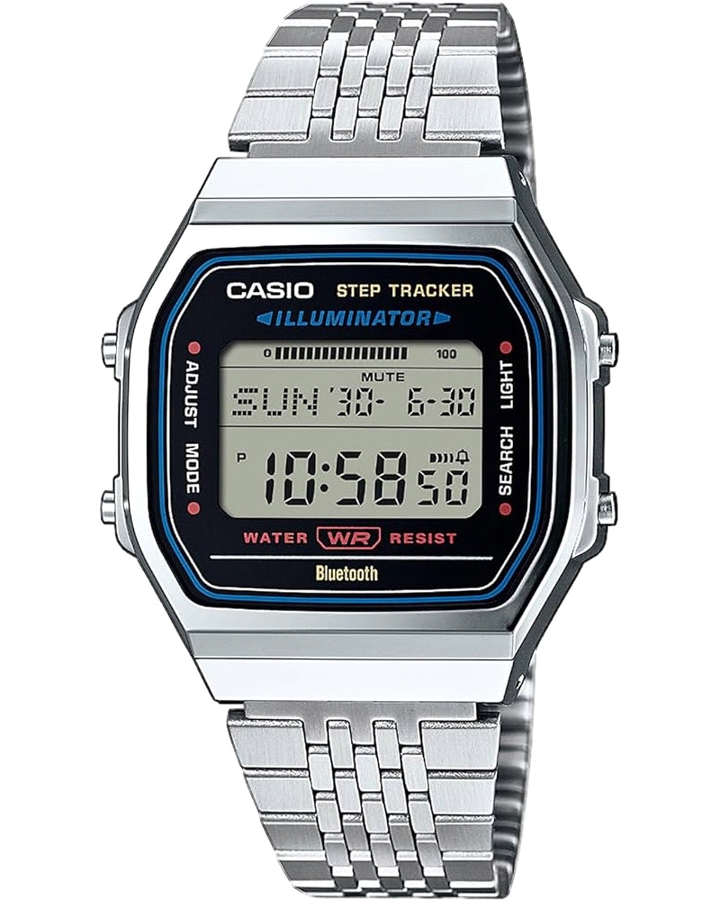 El Casio ABL-100WE-1AEF es un reloj digital con diseño moderno en negro y esfera LCD clara. Incluye luz LED, cronómetro, alarma 