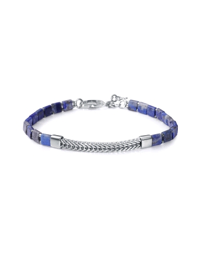 Una pulsera que irradia elegancia y estilo contemporáneo. Fabricada en plata de primera ley con un elegante baño de rodio, esta 