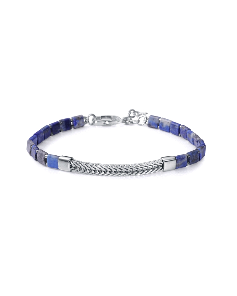 Una pulsera que irradia elegancia y estilo contemporáneo. Fabricada en plata de primera ley con un elegante baño de rodio, esta 