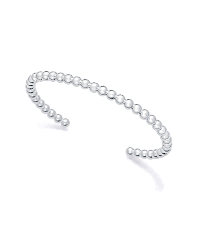 Pulsera de acero chapado en plata 999 exclusiva de la colección de Laura Escanes, es una joya sofisticada que resalta por su dis