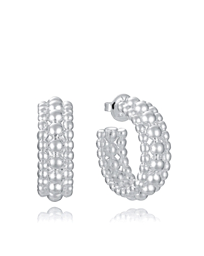 Pendientes de Viceroy de aro abierto chapado en plata 999, ofrecen un diseño moderno y elegante gracias a su detelle de bolas, d