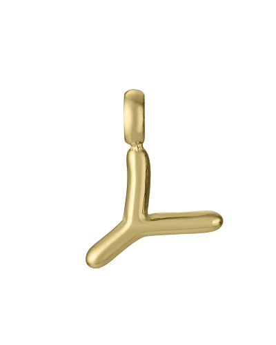 Colgante de Viceroy de acero Ip dorado de la letra Y.