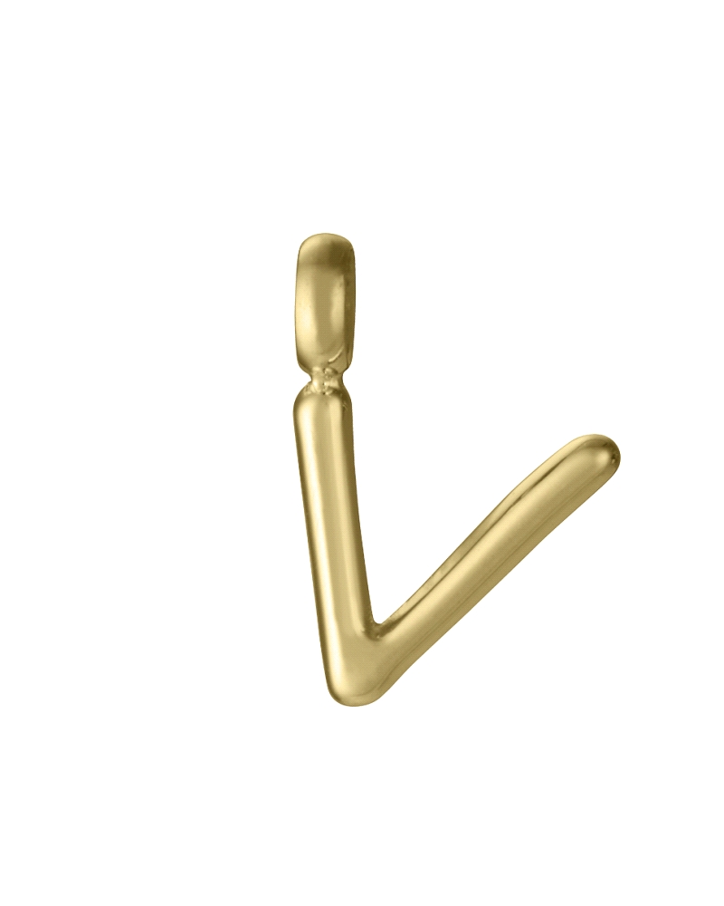 Colgante de Viceroy de acero Ip dorado de la letra V.