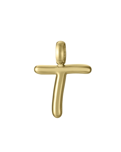 Colgante de Viceroy de acero Ip dorado de la letra T.