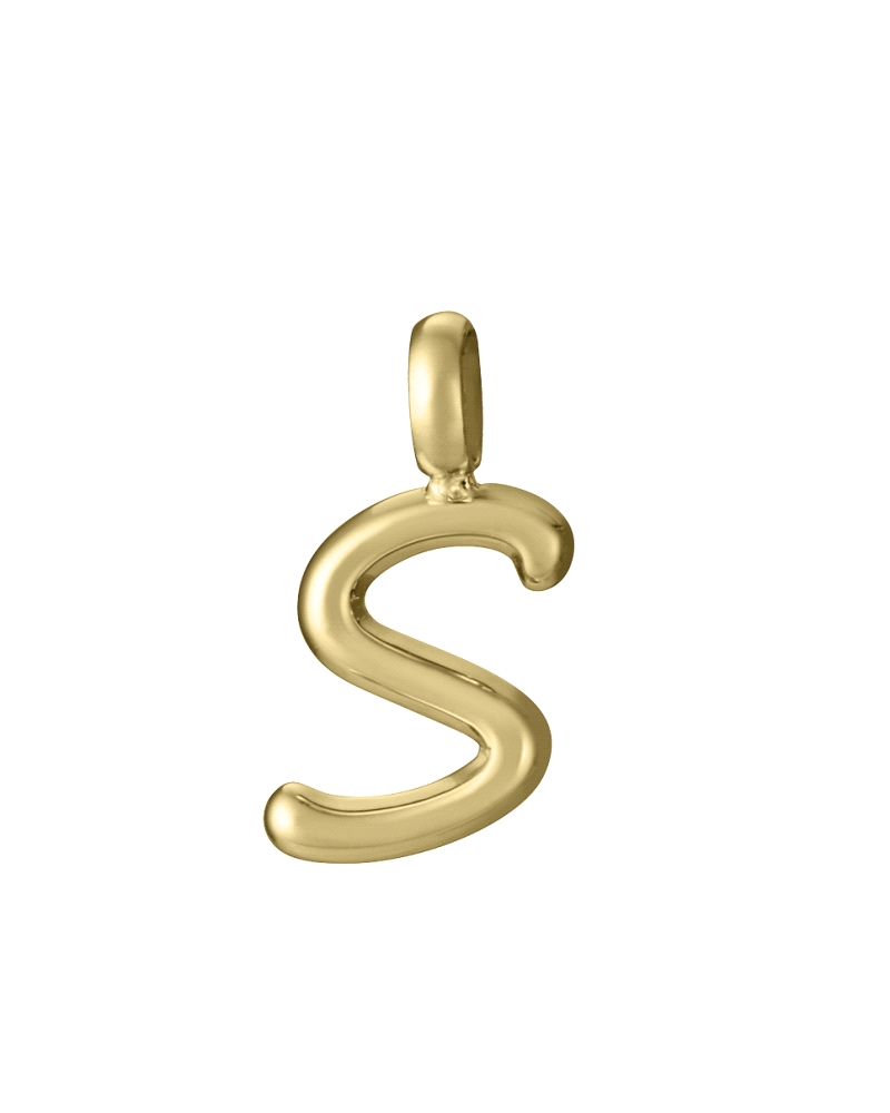 Colgante de Viceroy de acero Ip dorado de la letra S.