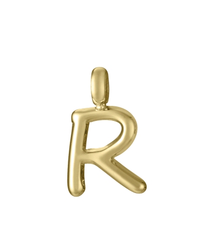 Colgante de Viceroy de acero Ip dorado de la letra R.