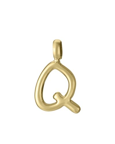 Colgante de Viceroy de acero Ip dorado de la letra Q.