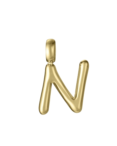 Colgante de Viceroy de acero Ip dorado de la letra N.