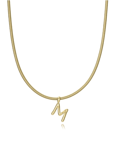 Colgante de Viceroy de acero Ip dorado de la letra M.