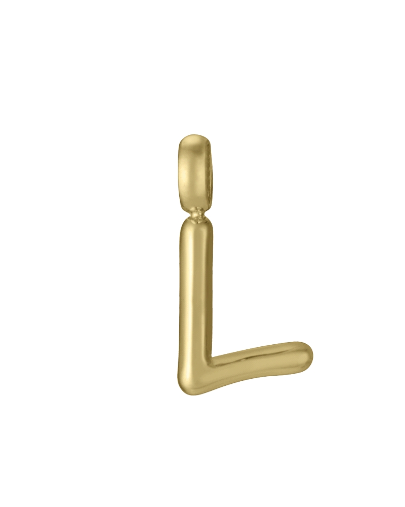 Colgante de Viceroy de acero Ip dorado de la letra L.