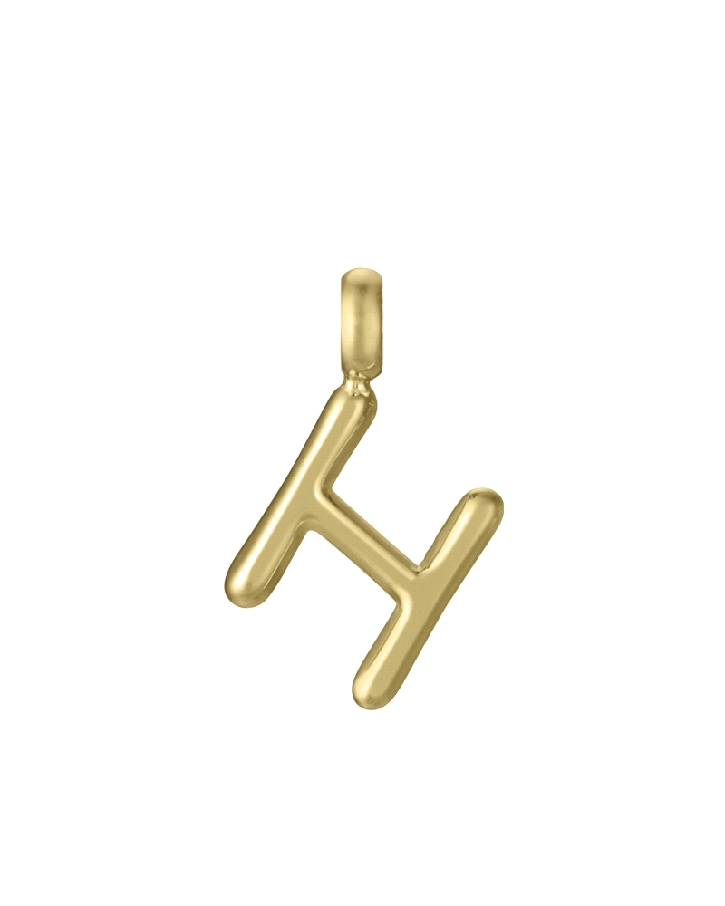 Colgante de Viceroy de acero Ip dorado de la letra H.