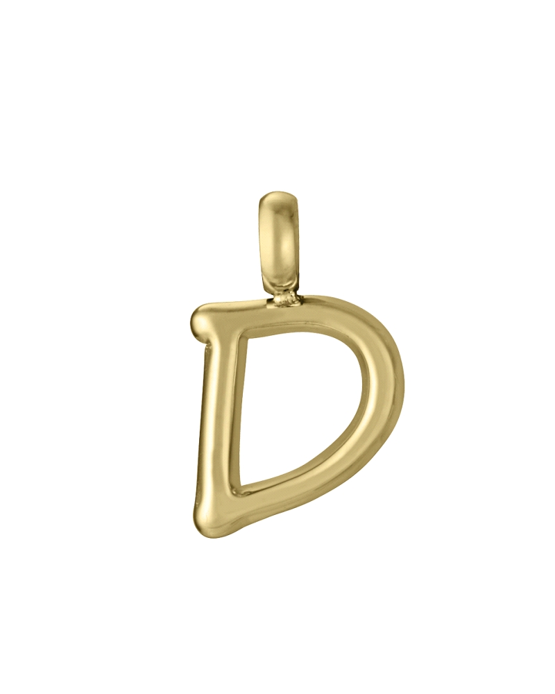 Colgante de Viceroy de acero Ip dorado de la letra D.