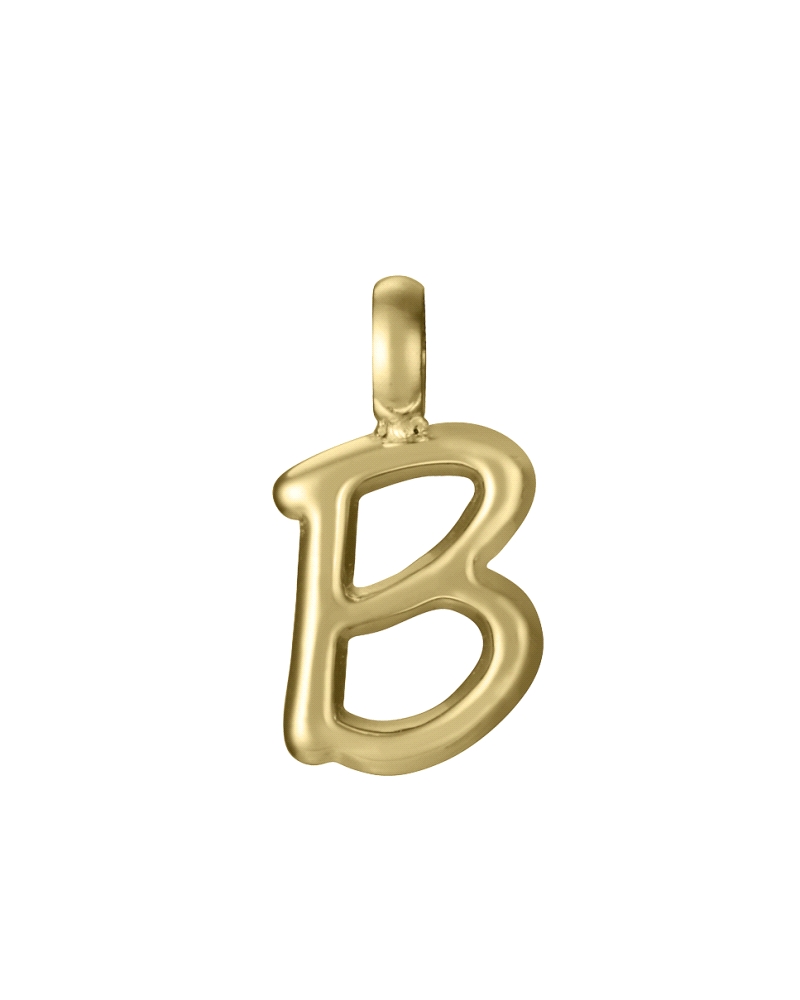 Colgante de Viceroy de acero Ip dorado de la letra B.