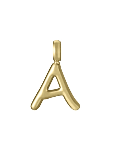 Colgante de Viceroy de acero Ip dorado de la letra A.