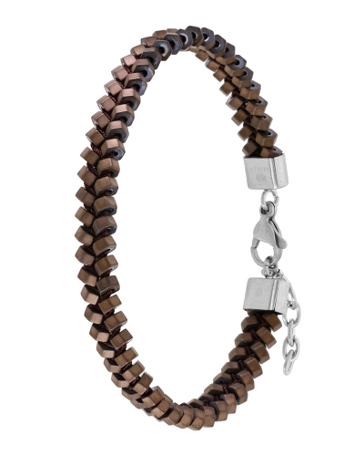 Pulsera de hombre de Marea. Fabricada en acero inoxidable con un efecto mate de color marrón y una medida de 20 + 3 cm.
